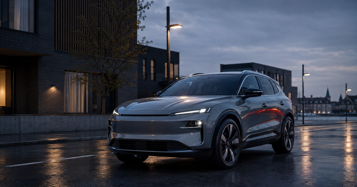 Illustration af en kompakt SUV i byen